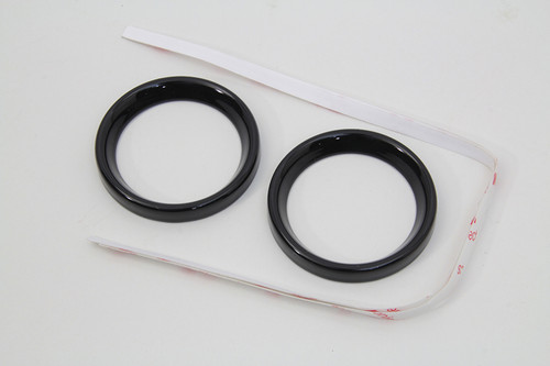 V-Twin #77845B - 2 inch Gauge Bezel Cover Kit with a Black Finish
