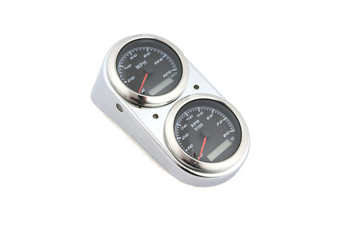 V-Twin - GPS Speedometer and Tachometer Dash Kit Chrome