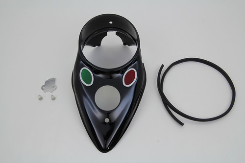 V-Twin - Black Cateye Dash Panel
