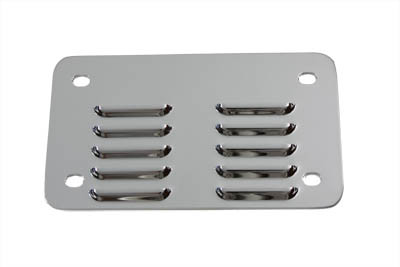 V-Twin #71531 - License Plate Backing Plate Louvered Style Chrome