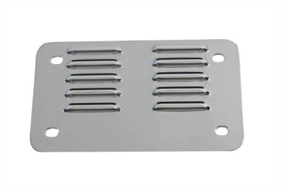 V-Twin #71531 - License Plate Backing Plate Louvered Style Chrome