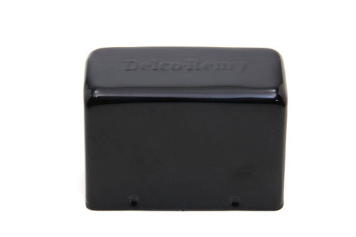 V-Twin #75752 - Black Replica Delco Remy Style Relay Cover