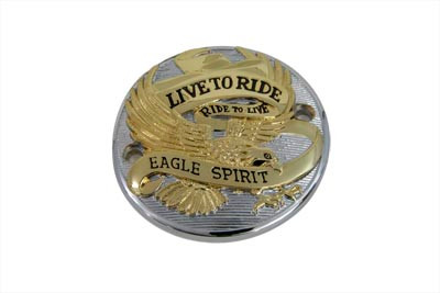V-Twin #71939 - Gold Inlay Live to Ride Ignition System Cover