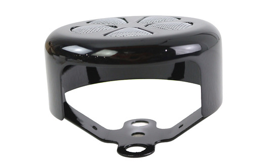 V-Twin #77129B - 5 Spoke Round Horn Cover Black