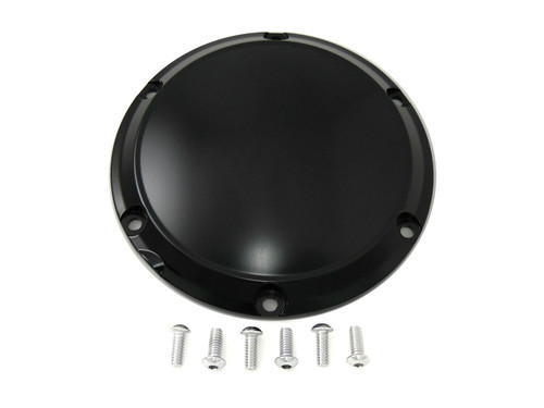 V-Twin #77617 - Black 6-Hole Smooth Derby Cover