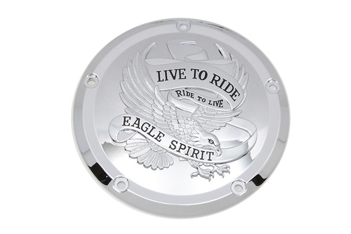 V-Twin #78021 - Eagle Spirit Derby Cover Chrome