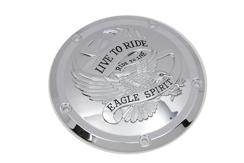 V-Twin #78021 - Eagle Spirit Derby Cover Chrome