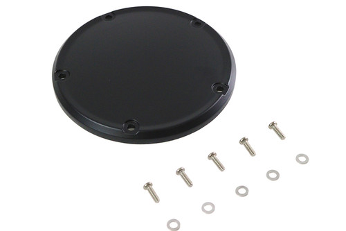V-Twin #78617F - M8 Flat Black 5-Hole Smooth Derby Cover