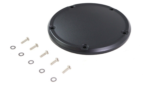 V-Twin #78617W - M8 Wrinkle Black 5-Hole Smooth Derby Cover
