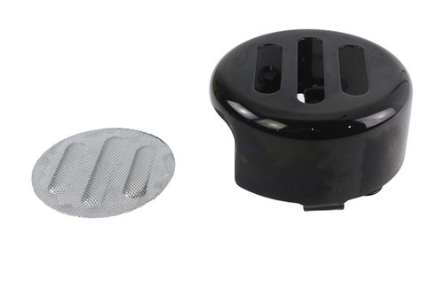 V-Twin #77130B - 3 Slot Round Horn Cover Black