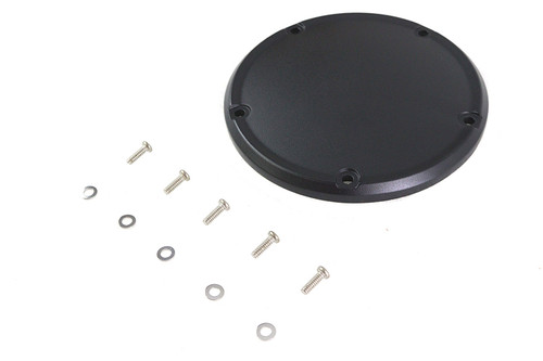 V-Twin #302913 - Wrinkle Black 5 Hole Domed Derby Cover