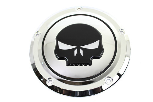 V-Twin #78288 - Chrome 5 Hole Skull Derby Cover
