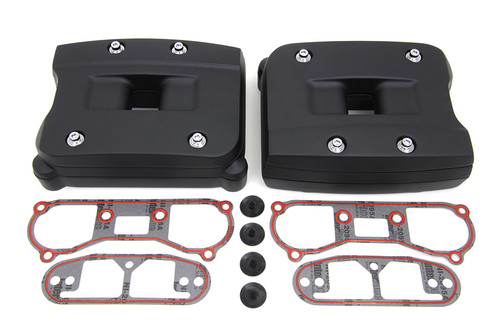 V-Twin #74507B - Black Rocker Box Cover Set