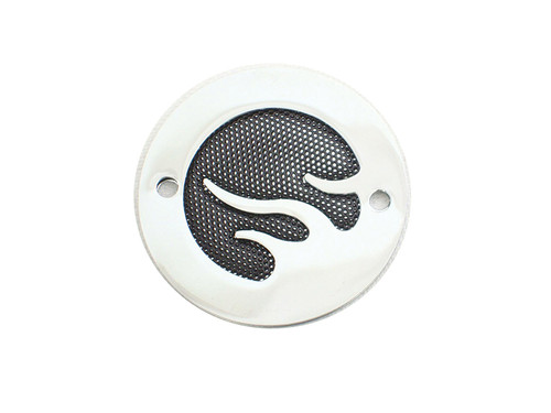 V-Twin #62149B2 - Black Mesh Flame Chrome Ignition System Cover