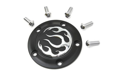 V-Twin #77574B - Black 5-Hole Flame Point Cover