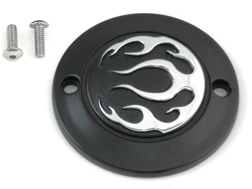 V-Twin #77575B - Black 2-Hole Flame Point Cover