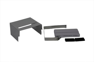 V-Twin #63183 - Chrome Slotted Battery Cover Kit