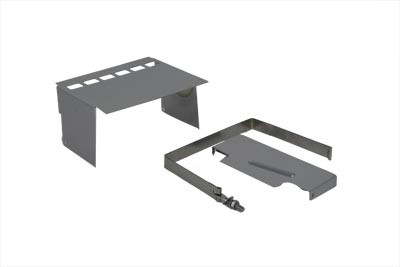 V-Twin - Battery Cover Kit Chrome Slotted
