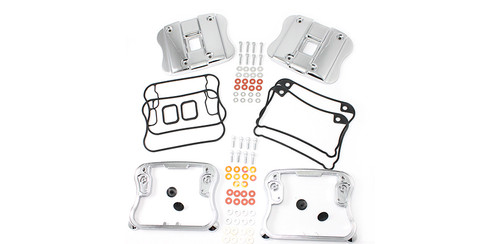 V-Twin #33-0090TD - Top Rocker Box Cover and D-Ring Kit Chrome