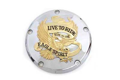 V-Twin #75592G - 5-Hole Derby Cover Gold Inlay