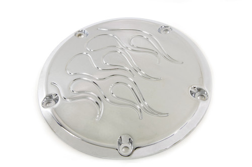 V-Twin #33-0054F - Flame Derby Cover Chrome