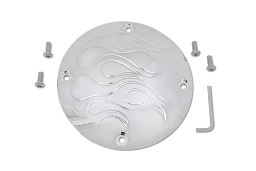 V-Twin #33-0016KF - Flame Clutch Inspection Cover Chrome