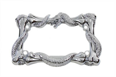 V-Twin #11-118 - License Plate Frame Viper Style Chrome