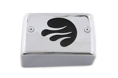 V-Twin - Chrome Ignition Module Cover with Black Flame
