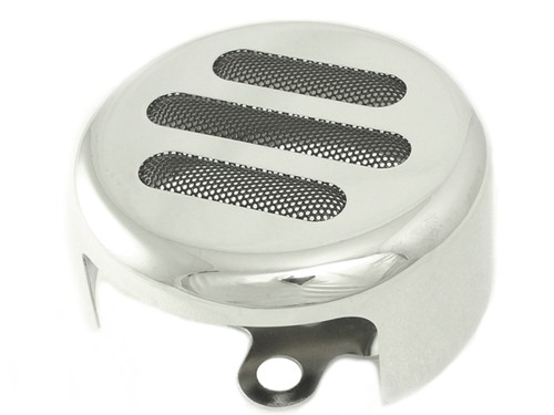 V-Twin #77130B4 - Slotted Style Round Horn Cover Chrome