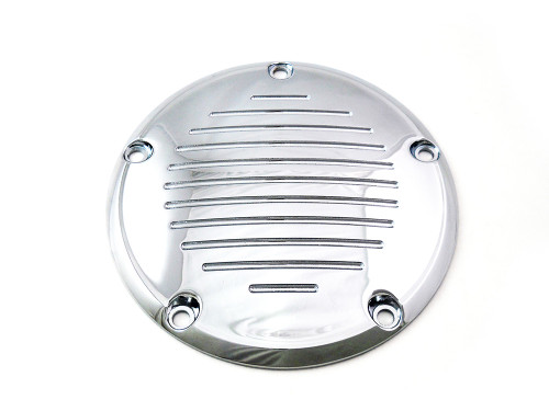 V-Twin #77688 - Chrome Grooved 5-Hole Derby Cover