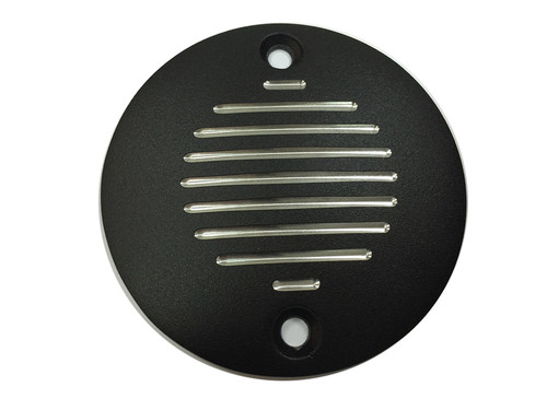 V-Twin #77832B - Grooved Ignition System Cover 2-Hole Black