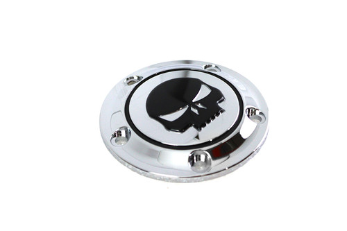 V-Twin #78282 - Skull Ignition System Cover 5-Hole Chrome