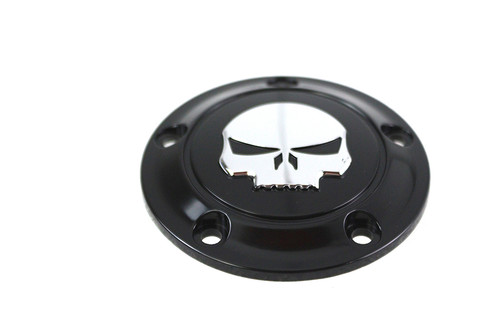 V-Twin #78282B - Skull Ignition System Cover 5-Hole Black