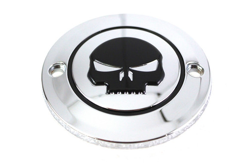 V-Twin #78283 - Skull Ignition System Cover 2-Hole Chrome