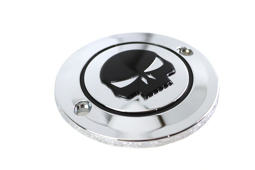 V-Twin #78283 - Skull Ignition System Cover 2-Hole Chrome