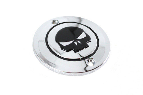 V-Twin #78284 - Skull Ignition System Cover 2-Hole Chrome