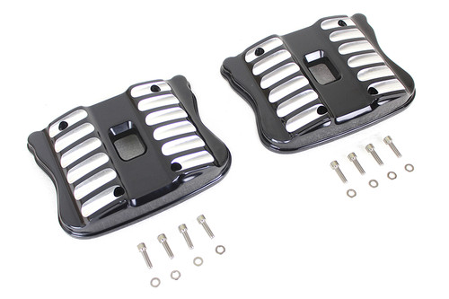 V-Twin - Black Accent XL Rocker Box Cover Set