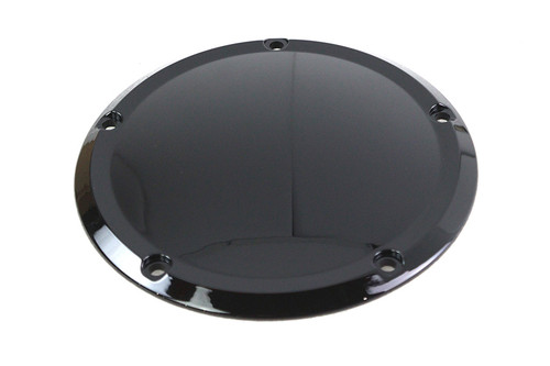 V-Twin #77926B - Gloss Black 5 Hole Smooth Derby Cover