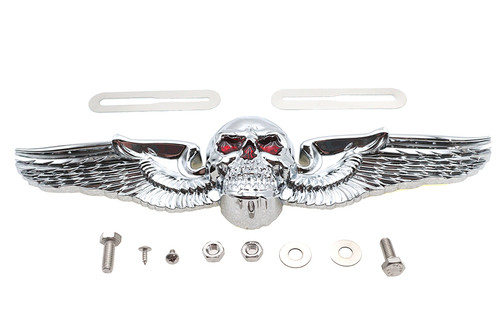 V-Twin #O91-6312 - Skull Wing License Plate Ornament