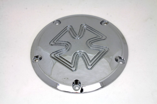 V-Twin - Iron Cross Derby Cover Chrome Billet