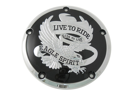 V-Twin #75592B - Eagle Spirit Derby Cover Black