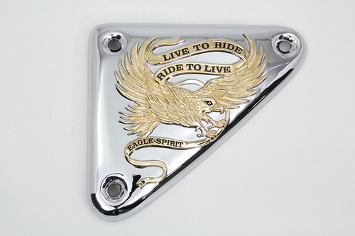 V-Twin #74159 - Eagle Spirit Ignition Module Cover Gold Inlay