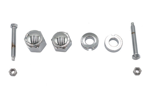 V-Twin - Chrome Rear Axle Adjuster and Nut Kit
