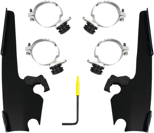 Fats/Slim Winshield Trigger Lock Complete Mount Kit - Black - XL