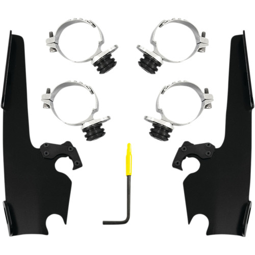 Memphis Shades #MEB2054 - Fats/Slim Windshield Trigger Lock Complete Mount Kit - Black - XL