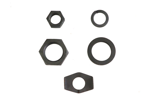 V-Twin - Parkerized Rear Axle Nut and Lock Kit