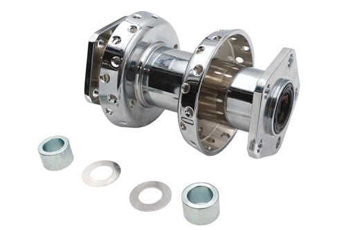 V-Twin - 40 Spoke Extra Wide Offset Dual Flange Rear Hub Chrome