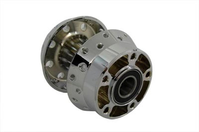 V-Twin #70010 - Chrome Front Wheel Hub 1 inch Bearings