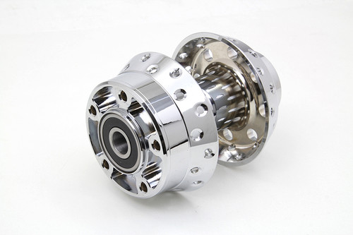 V-Twin #76985 - Chrome Front Wheel Hub 3/4 inch Bearings