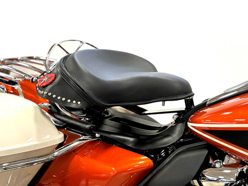 V-Twin - Black Leather Police Solo Seat Kit